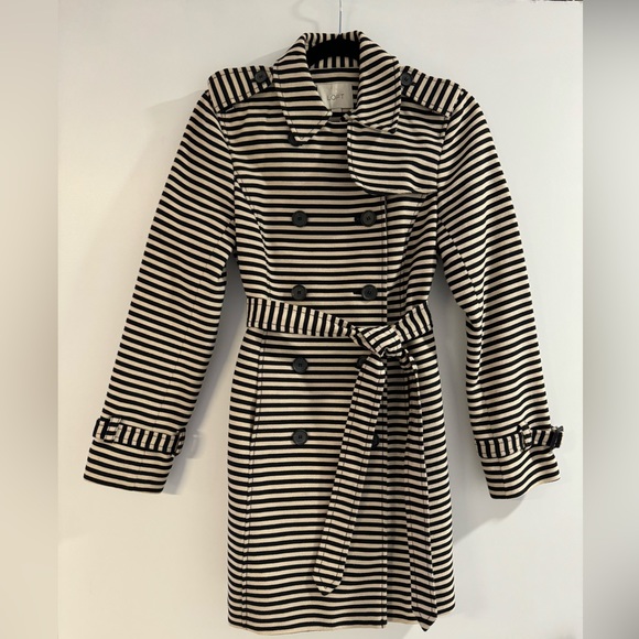 Loft dobby striped corded trench - Picture 2 of 4